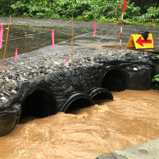 外山川の様子、、